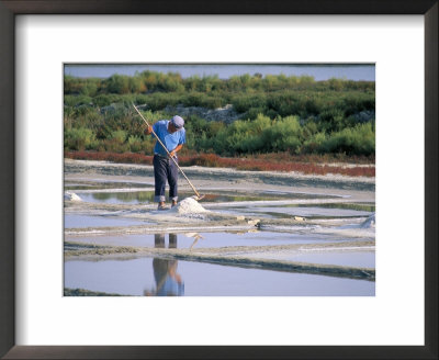 Collecting Salt In The Salt Pans, Fier D'ars, Ile De Re, Charente Maritime, France by Bruno Barbier Pricing Limited Edition Print image