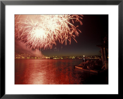 4Th Of July Fireworks On Lake Union, Seattle, Washington, Usa by William Sutton Pricing Limited Edition Print image
