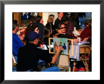 Ile St. Louis, Outdoor Cafe, Painter At Work, Paris, Ile-De-France, France by John Elk Iii Pricing Limited Edition Print image