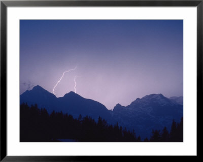 Lightning Over Mountains, Berchtesgaden National Park, Germany by Norbert Rosing Pricing Limited Edition Print image
