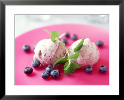 Blueberry Ice Cream With Sprig Of Mint by Jörn Rynio Pricing Limited Edition Print image