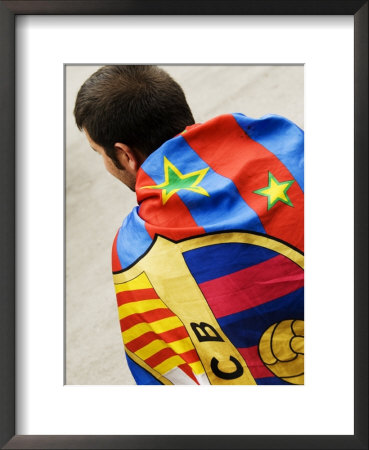 Fc Barcelona Foolball Fan At The Camp Nou Stadium, Barcelona, Catalonia, Spain by Krzysztof Dydynski Pricing Limited Edition Print image