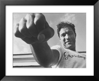 Fist Of Boxing Heavyweight Contender Rocky Marciano Outside At His Training Camp At Grossinger's by Grey Villet Pricing Limited Edition Print image