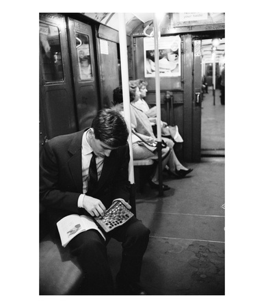 Chess Champion Bobby Fischer Working On His Moves During A Subway Ride by Carl Mydans Pricing Limited Edition Print image