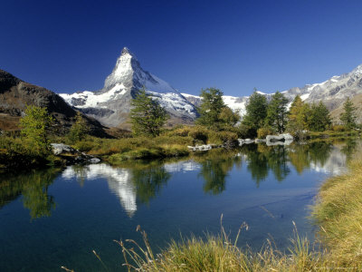 Lake Grindji And Matterhorn, Switzerland by Elfi Kluck Pricing Limited Edition Print image