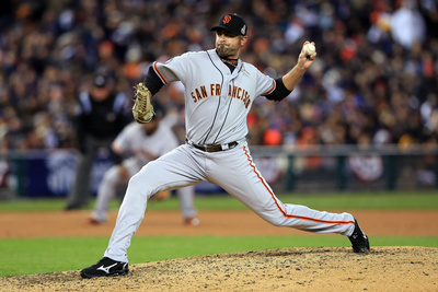 Detroit, Mi - October 28: Detroit Tigers V San Francisco Giants - Jeremy Affeldt by Doug Pensinger Pricing Limited Edition Print image