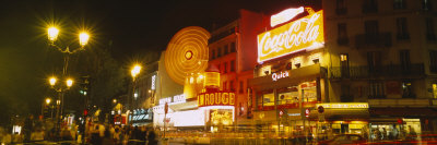 Nightclub Lit Up At Night In A City, Moulin Rouge, Paris, France by Panoramic Images Pricing Limited Edition Print image