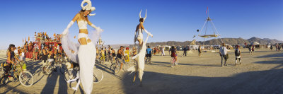 Group Of People At Burning Man Festival, Black Rock City, Black Rock Desert, Nevada, Usa by Panoramic Images Pricing Limited Edition Print image