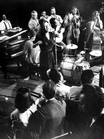 Entertainer Billie Holiday Singing by Gjon Mili Pricing Limited Edition Print image