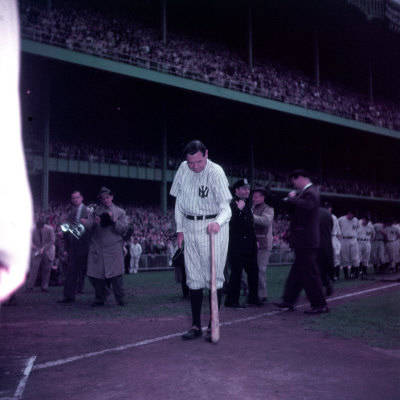 Baseball Player Babe Ruth In Uniform At Yankee Stadium by Ralph Morse Pricing Limited Edition Print image
