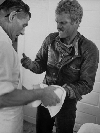 Actor Steve Mcqueen Having Blisters Healed by John Dominis Pricing Limited Edition Print image