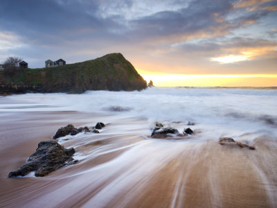 Incoming Waves At Sunset, Hope Cove, South Hams, Devon, England, United Kingdom, Europe by Adam Burton Pricing Limited Edition Print image