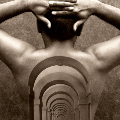 Corridor Imprint On Male Back by Images Monsoon Pricing Limited Edition Print image