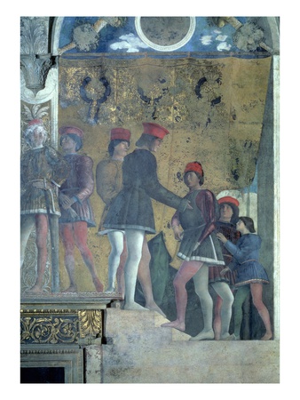 Courtiers From The Court Of Marchese Ludovico Gonzaga Iii Of Mantua, From The Camera Degli Sposi by Andrea Mantegna Pricing Limited Edition Print image