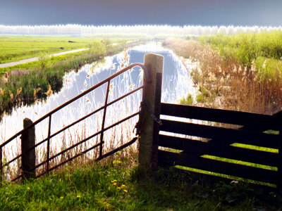 Fence, Dyke And Horizon, Holland by Images Monsoon Pricing Limited Edition Print image
