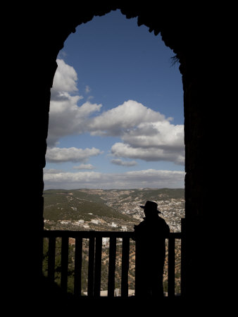 Man Looks Out Of Ajloun Castle At The Jordanian Countryside by Taylor S. Kennedy Pricing Limited Edition Print image