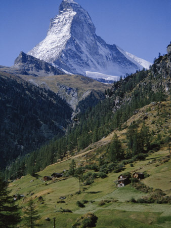 Matterhorn And Alpine Huts Seen From Zermatt by Thomas J. Abercrombie Pricing Limited Edition Print image