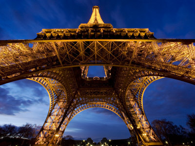 Eiffel Tower Base At Night, Paris by Scott Stulberg Pricing Limited Edition Print image