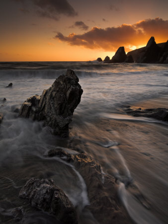 Surging Tide At Westcombe Bay, Devon, England, United Kingdom, Europe by Adam Burton Pricing Limited Edition Print image