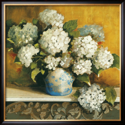 Hydrangea In Blue And White Vase by Diana Watson Pricing Limited Edition Print image