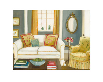 Yellow Chintz Chair by Janet Hill Pricing Limited Edition Print image