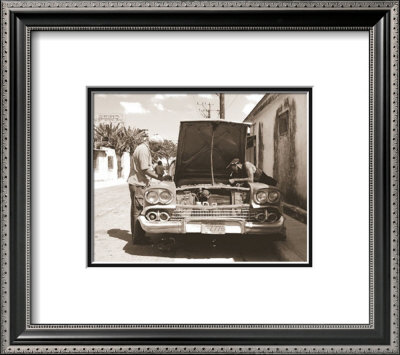 Two Men Working On Car by Nelson Figueredo Pricing Limited Edition Print image