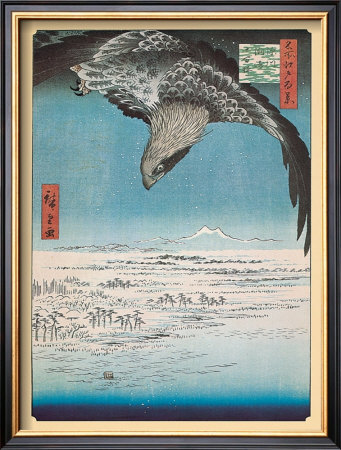 Eagle Flying Over The Fukagama District by Ando Hiroshige Pricing Limited Edition Print image