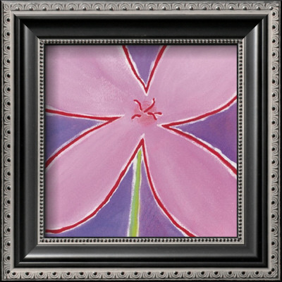Pink Flower With Purple Background by Miriam Bedia Pricing Limited Edition Print image