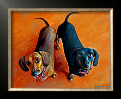 Double Dachsies by Robert Mcclintock Pricing Limited Edition Print image