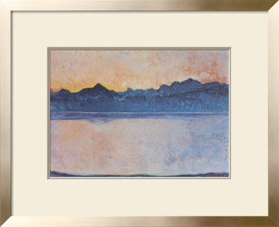 Lake Geneva With Mont Blanc In The Morning Light, C.1918 by Ferdinand Hodler Pricing Limited Edition Print image