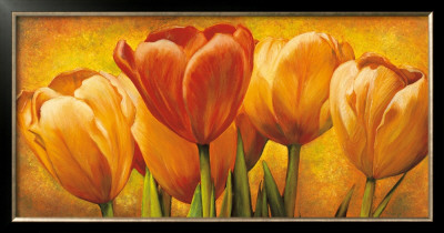 Bouquet Of Orange Tulips by David Pedersen Pricing Limited Edition Print image
