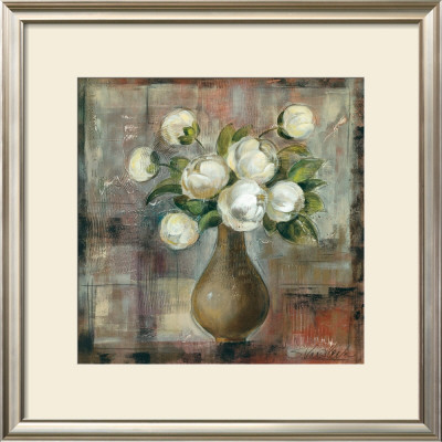 Peonies On White Background by Silvia Vassileva Pricing Limited Edition Print image