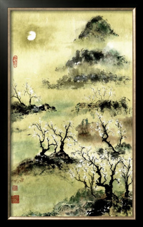 Viewing Plum Blossoms In Moonlight by Nan Rae Pricing Limited Edition Print image