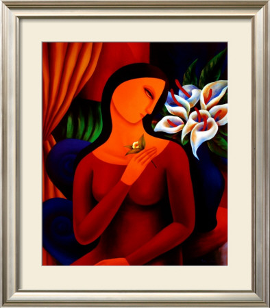 Woman With Calla Lilies by Naoko Pricing Limited Edition Print image