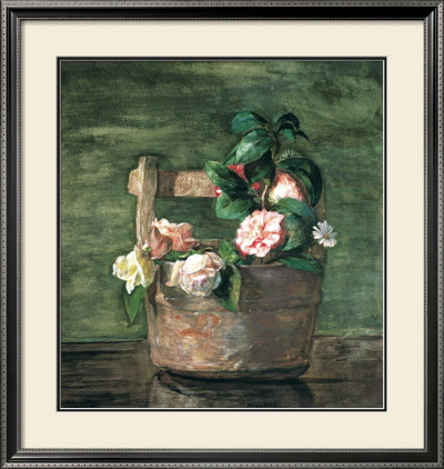 Camellias And Roses In Japanese Vase by John Lafarge Pricing Limited Edition Print image