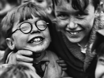 Two Grinning Boys - Salford, 1965 by Shirley Baker Pricing Limited Edition Print image