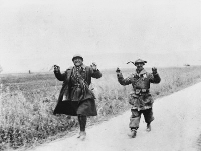 Two Happy Drunk French Prisoners, Taken By The Germans In France During World War Ii by Robert Hunt Pricing Limited Edition Print image