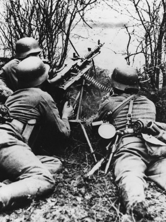 German Troops In Action In Aisne, France, During World War Ii by Robert Hunt Pricing Limited Edition Print image