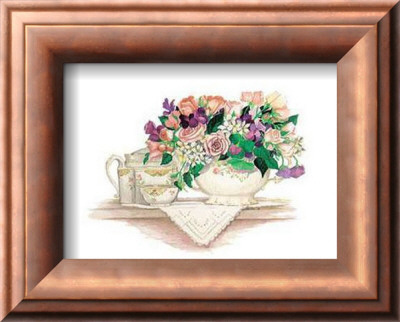Tea Pot Flowers And Lace by Consuelo Gamboa Pricing Limited Edition Print image