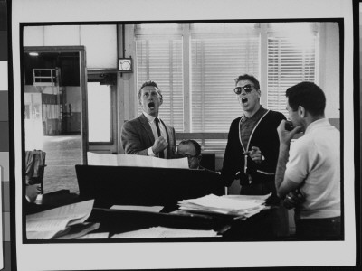 Burt Lancaster And Kirk Douglas Singing It's Great Not To Be Nominated, Academy Awards Rehearsal by Leonard Mccombe Pricing Limited Edition Print image