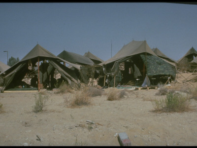 Supplies At Us Army Desert Tent Camp For New Arrivals Joining Desert Shield Gulf Crisis Operation by Gil High Pricing Limited Edition Print image