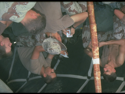 Us Soldiers Moving Platforms, Laying Tents At Temporary Site, Desert Shield Gulf Crisis Operation by Gil High Pricing Limited Edition Print image