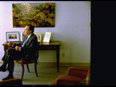 Former President Richard Nixon During Time Interview In His Office by Ted Thai Pricing Limited Edition Print image