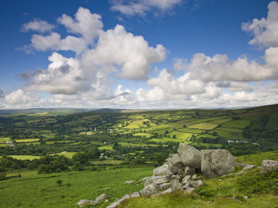 Rolling Countryside Around Widecombe-In-The-Moor, Dartmoor National Park, Devon, England, Uk by Adam Burton Pricing Limited Edition Print image