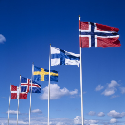 Flags Of Scandinavian Countries by Jan Rietz Pricing Limited Edition Print image