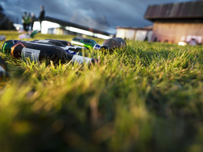 Bottles Lying In Grass by Gunnar Svanberg Skulasson Pricing Limited Edition Print image