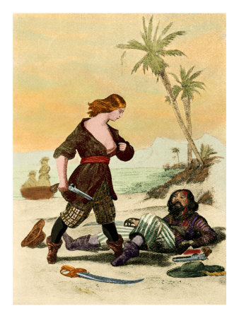 Marie Read, The Pirate Blows Out The Brains Of The Sailor Who Had Insulted Her by Thomas Crane Pricing Limited Edition Print image