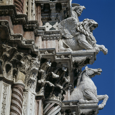 Facade Of Duomo, Siena, Italy, Details Of Ornate Gargoyles by Joe Cornish Pricing Limited Edition Print image