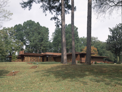 Rosenbaum House, Alabama, 1939 - 1940, Overall Exterior Looking Up From Garden, Frank Lloyd Wright by Alan Weintraub Pricing Limited Edition Print image