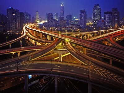 Shanghai, Motorway Intersections by Blain Crellin Pricing Limited Edition Print image